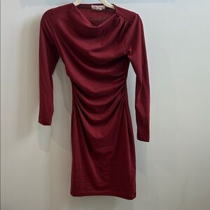 Treasure & Bond Burgundy Long Sleeve Dress